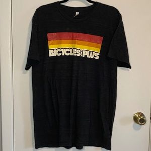 Bicycles Plus Vintage Style Black Stretch T-Shirt Size XL